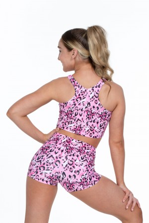 Tops Bloch Flo Active Jasmine V Back Niños Leopardo | SCLNY10722
