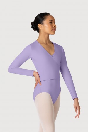Tops Bloch Overture Crossover Long Sleeve Wrap Mujer Lilac | QCLWA12018
